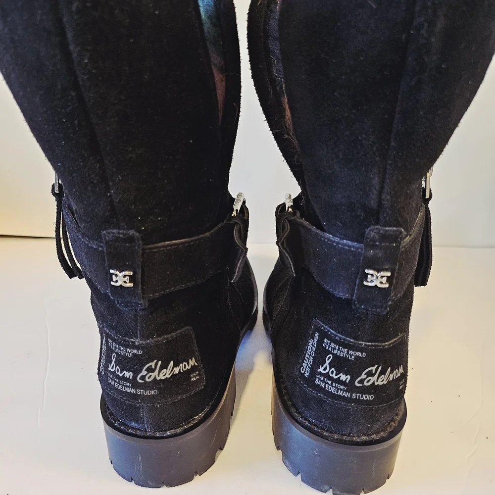 Sam Edelman Black Suede Winter Boots - Picture 7 of 12